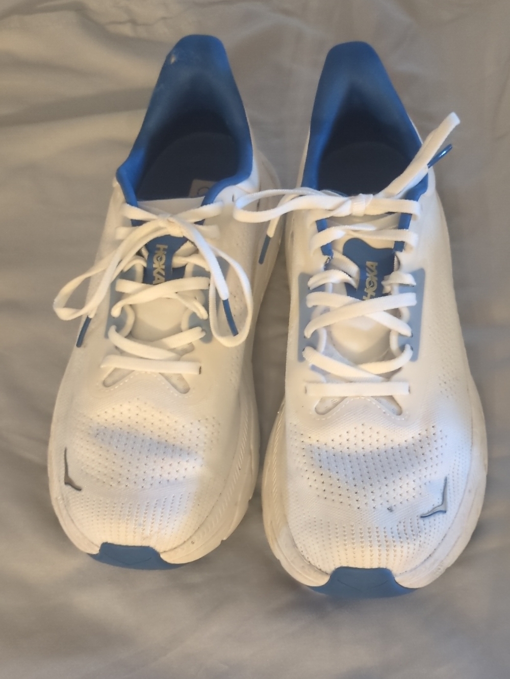 Hoka White and Blue Men's Running Sneakers